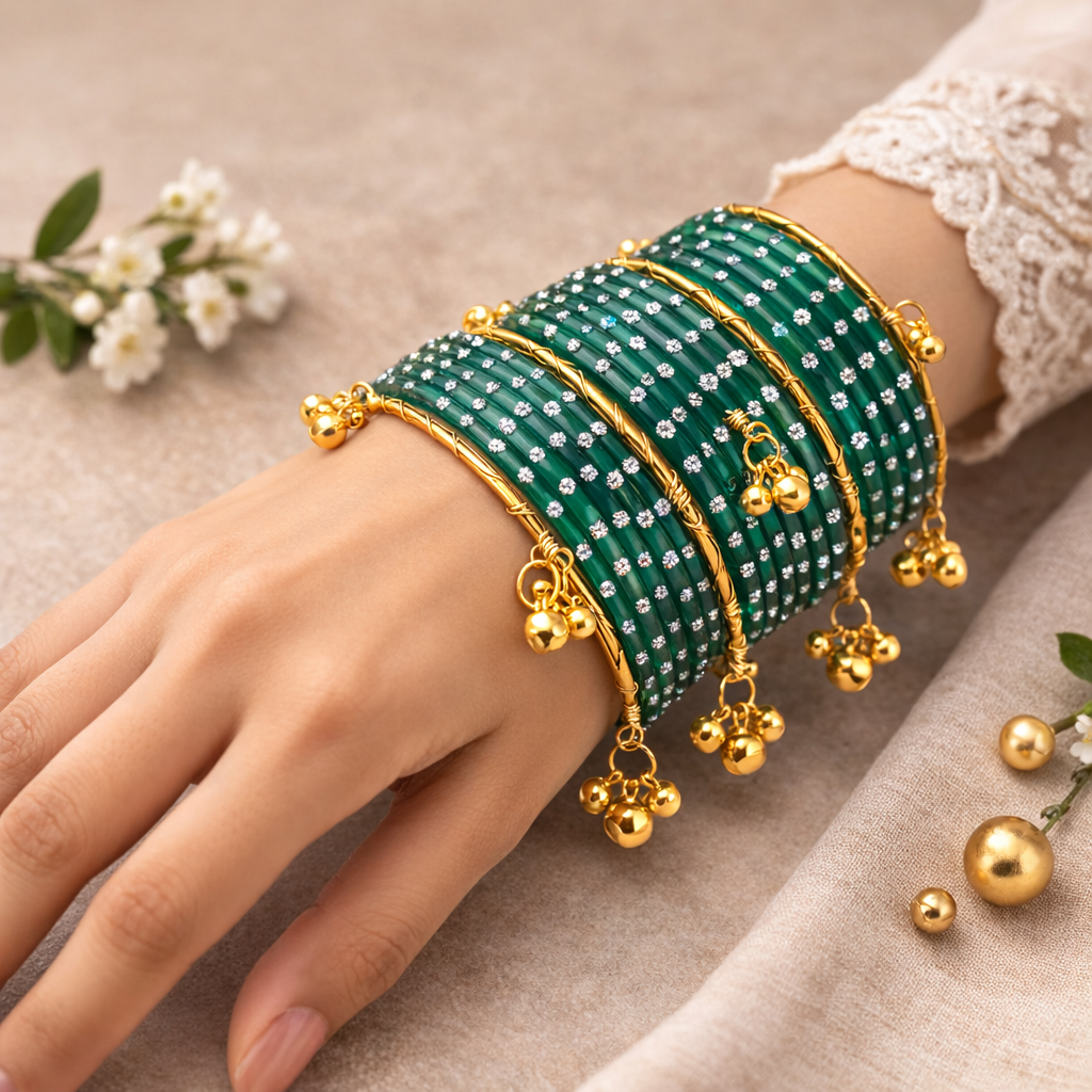 Ferozi Traditional Kashmiri Bangle Set – Classic Festive Collection